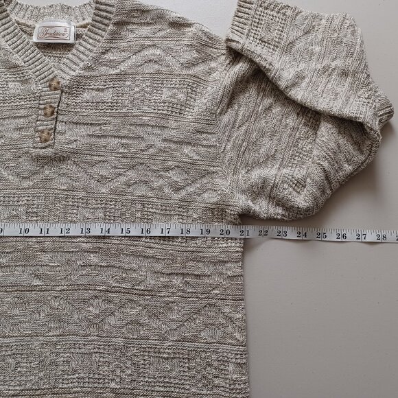 Tradition Heather Beige Textured Knit Vintage Sweater - Picture 10 of 16